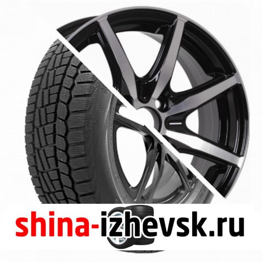 Колесо в сборе Viatti Brina зима (V-521) 185/65 R15 T 88 + VENTI 1515 6xR15 4×100 ET48 DIA54.1 Глянцевый черный с полированной лицевой частью в Ижевске